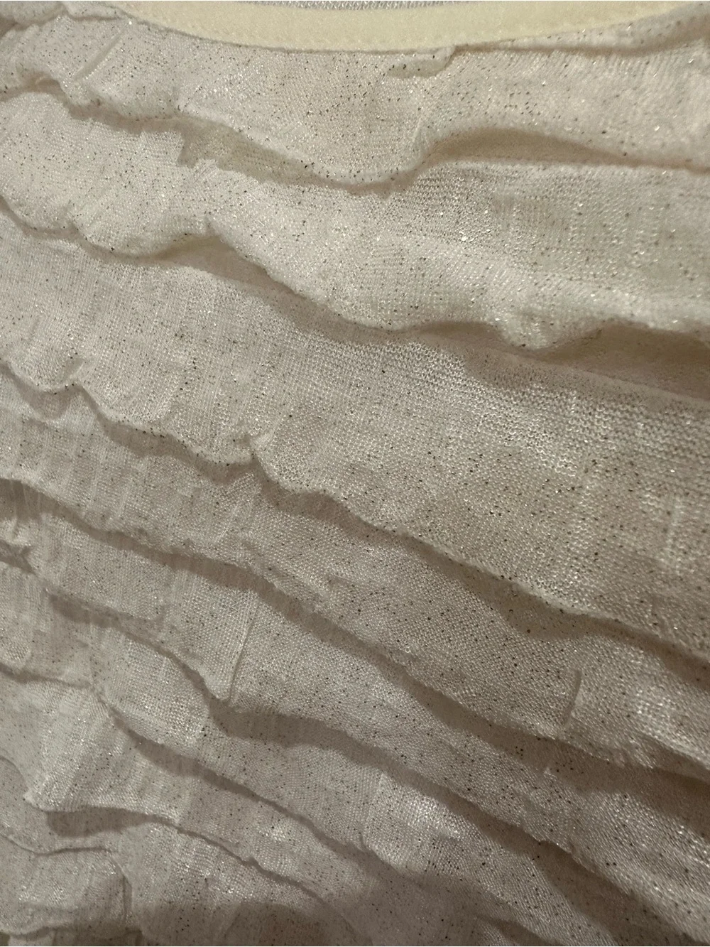 Free People White Tiered Ruffle Flapper Style Dress - Size M
